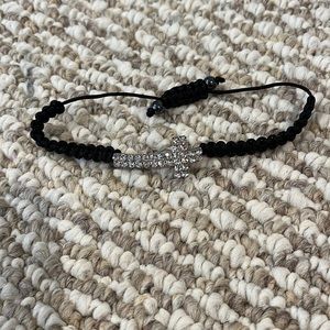 gemstone cross black bracelet